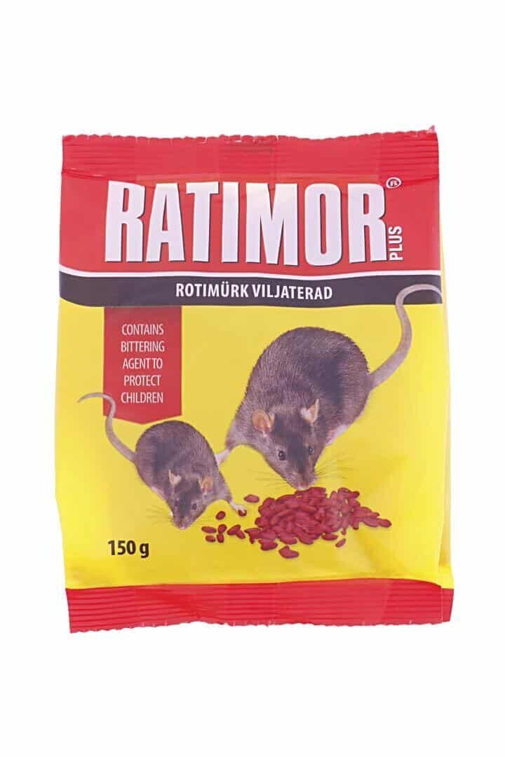 Ratimor-hiirien ja -rottien torjunta-aine, viljanjyvät 150 g