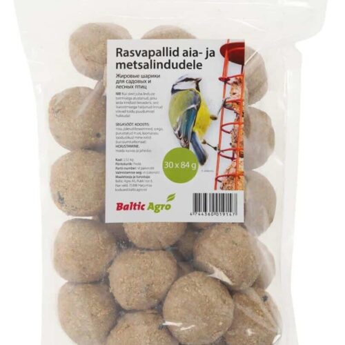 Rasvapallid aia- ja metsalindudele 30x84g (võrguta)