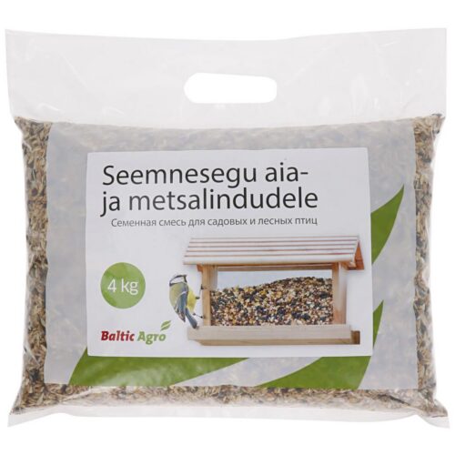 Seemnesegu aia- ja metsaliikidele 4 kg pakendis, sobib lindude toitmiseks ja toidumajanduseks.