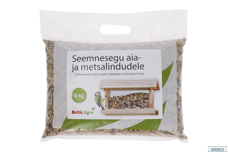 Seemnesegu aia- ja metsaliikidele 4 kg pakendis, sobib lindude toitmiseks ja toidumajanduseks.
