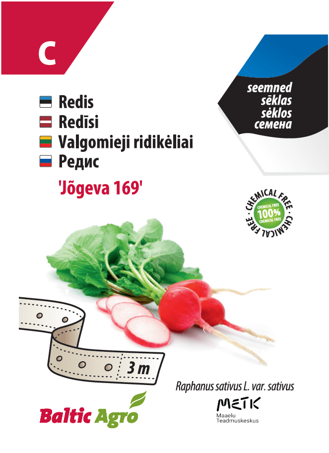 Radish 'Jõgeva 169' seed tape