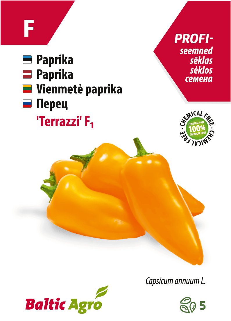 Семена желтого перца, выращенные без применения химикатов, Baltic Agro.
