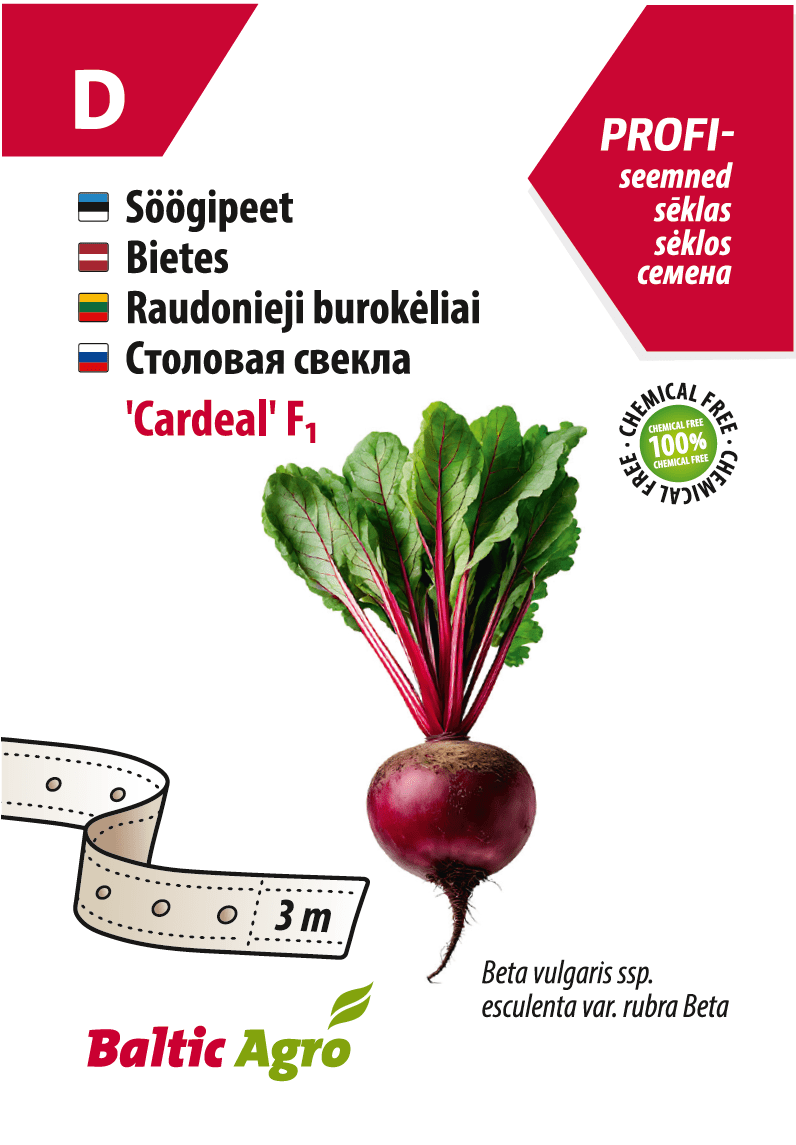 Söögipeedi seemned 'Cardeal' F1, keemiavaba, Baltic Agro.