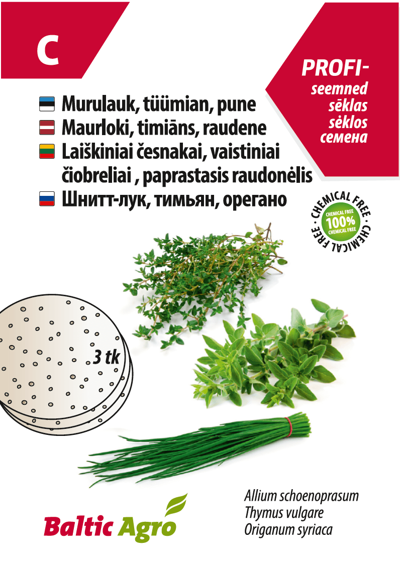 Murulauk, tüümian, pune - seemnepakend.